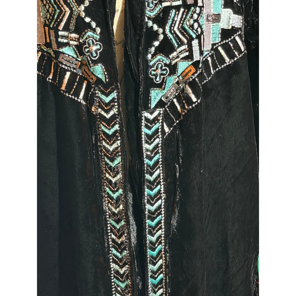 Crazy Train The Strait Y2K Long Line Velvet Western Glam Duster NWT - Picture 12 of 14